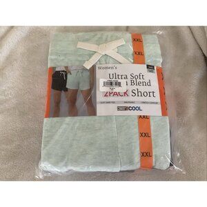 Women's Size XXL 32 Degrees 2-Pack Shorts Ultra Soft Cotton Blend Green / Black